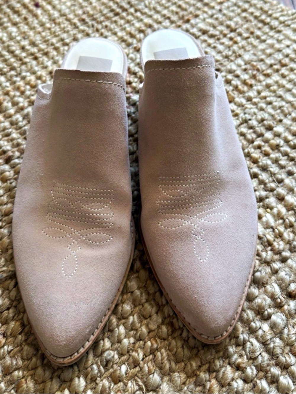 Dolce Vita Embroidered Western Pointed Toe Suede Mules | 7.5